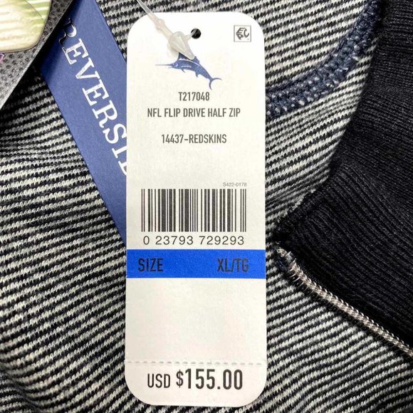 NWT Washington Redskins Tommy‎ Bahama Reversible Zip Sweatshirt - Picture 13 of 14